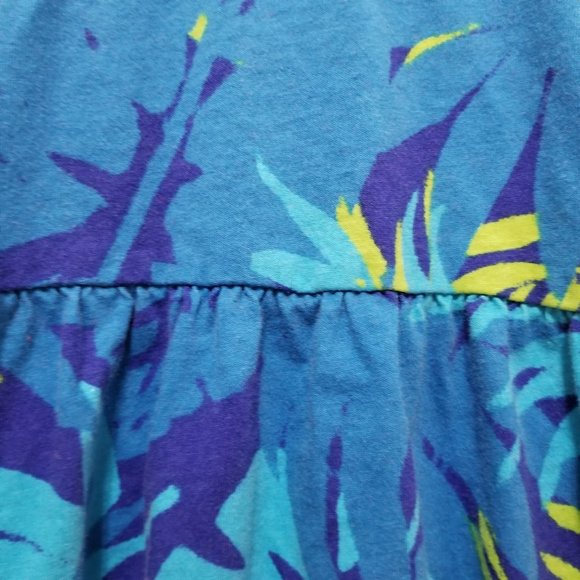 The Children's Place dress Large 10/12 abstract palm frond print sleeveless - Picture 5 of 7